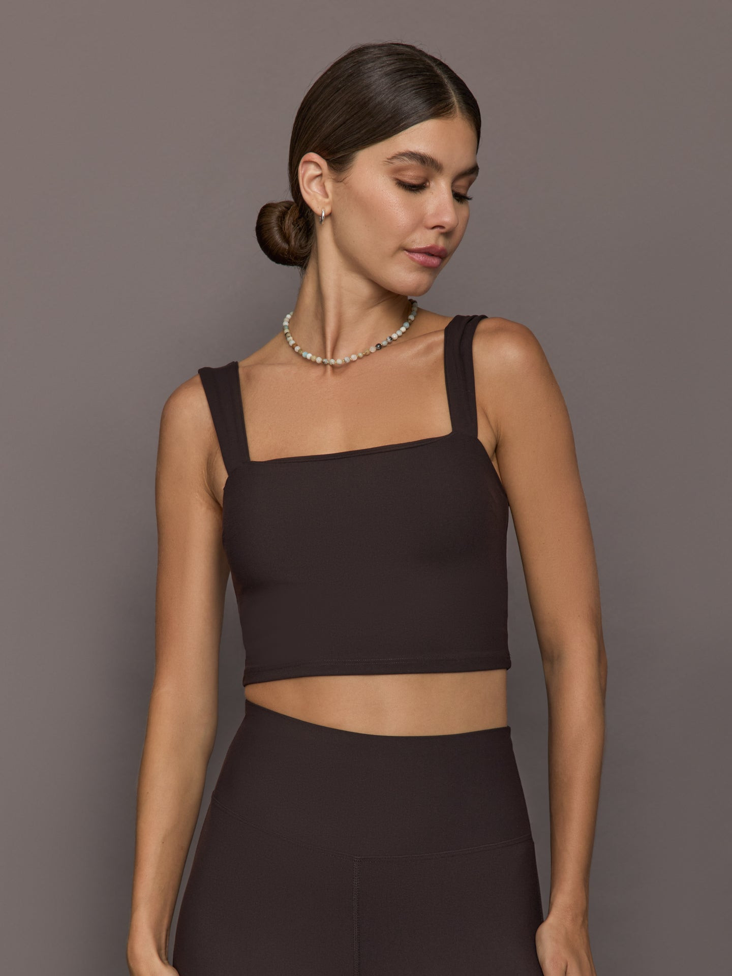 Square Neck Bra in Melt - Chocolate Torte | Carbon38