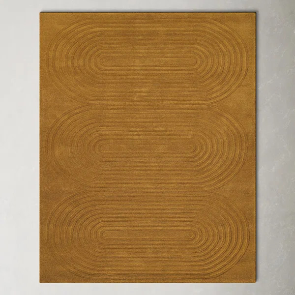 Tillie Handmade Wool Gold Rug | Wayfair North America