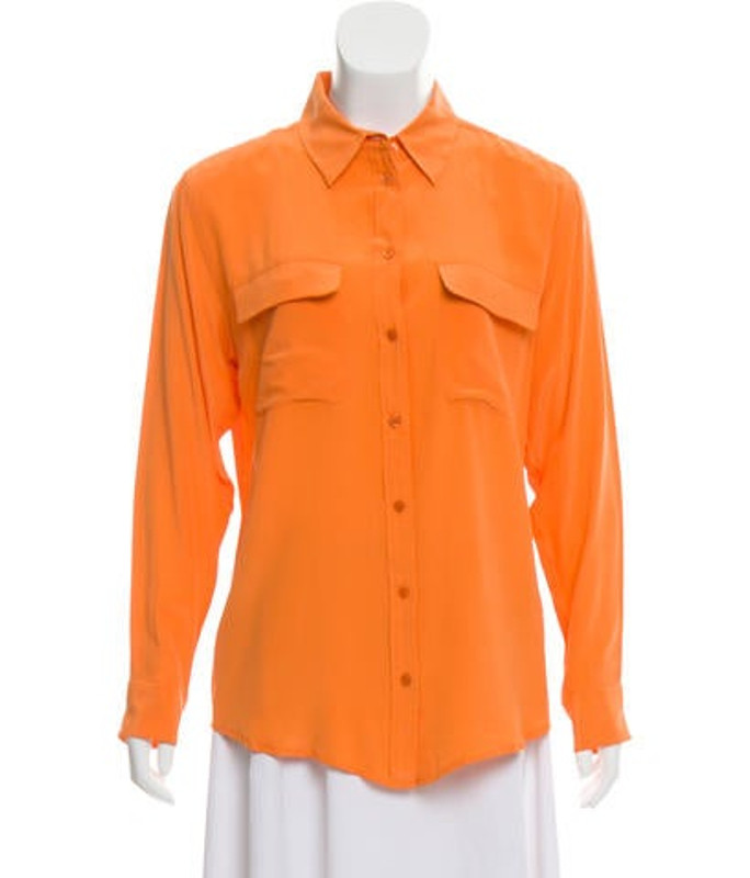 Equipment Silk Button-Up Blouse Orange Equipment Silk Button-Up Blouse | The RealReal
