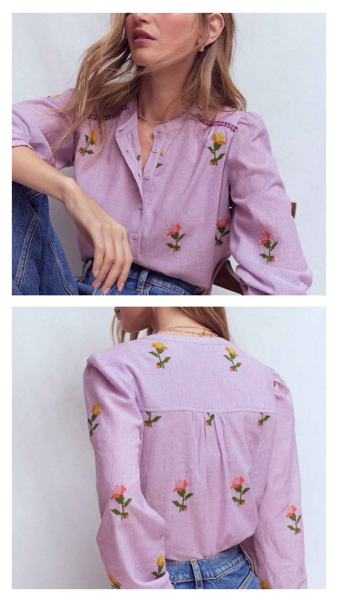 Spring floral Easter blouse top 