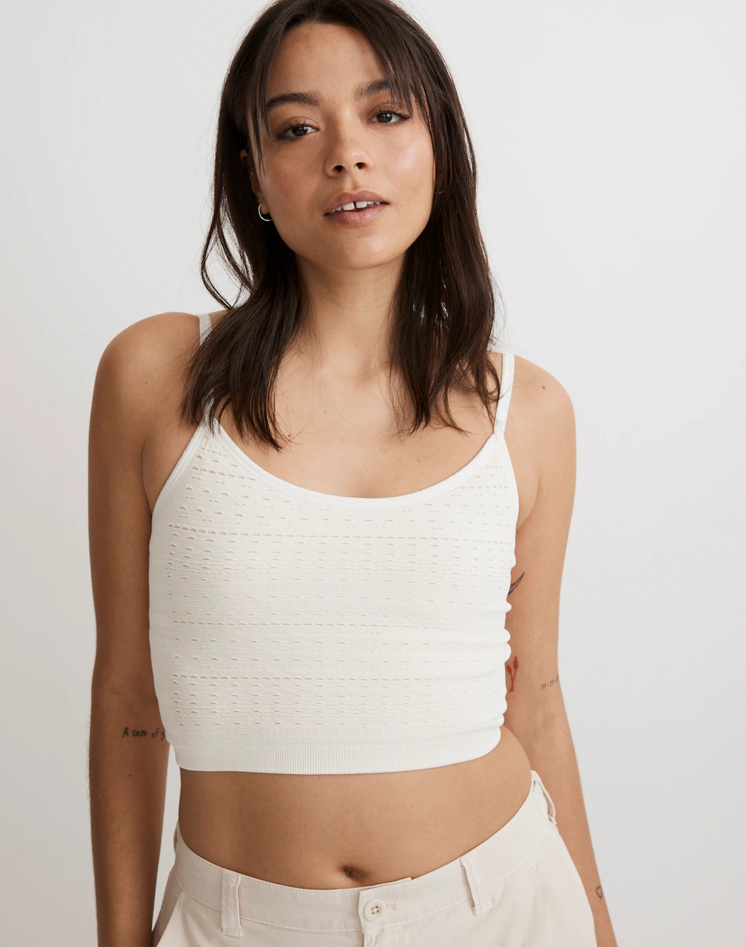 Seamless Pointelle Crop Cami | Madewell