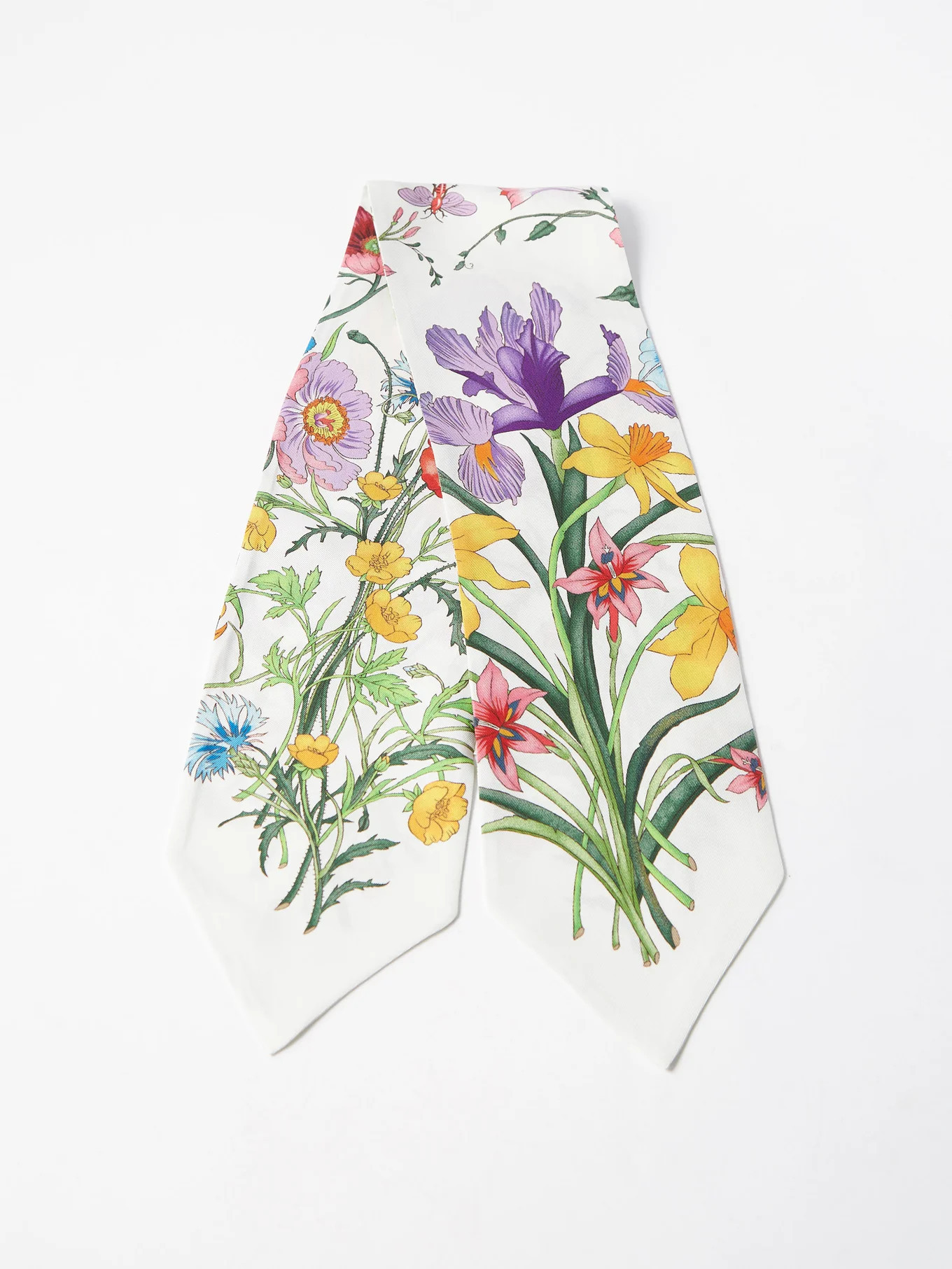 Floral-print silk-twill scarf | Matches (US)