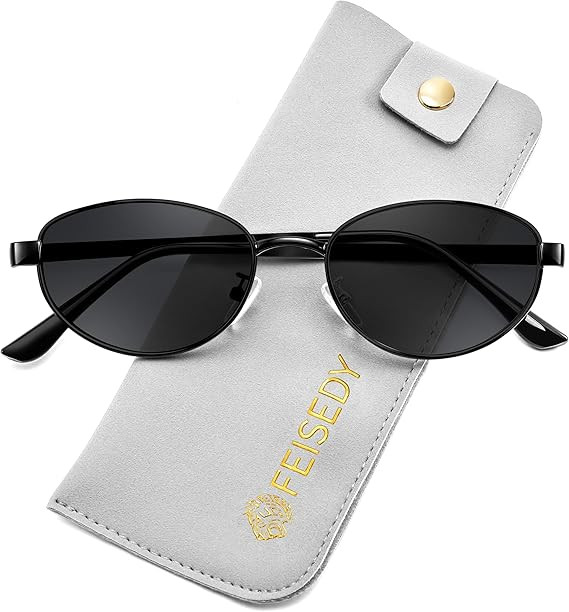 FEISEDY Oval Metal Sunglasses for Women and Men, Classic UV400 Protection Shades Retro Trendy Dri... | Amazon (US)
