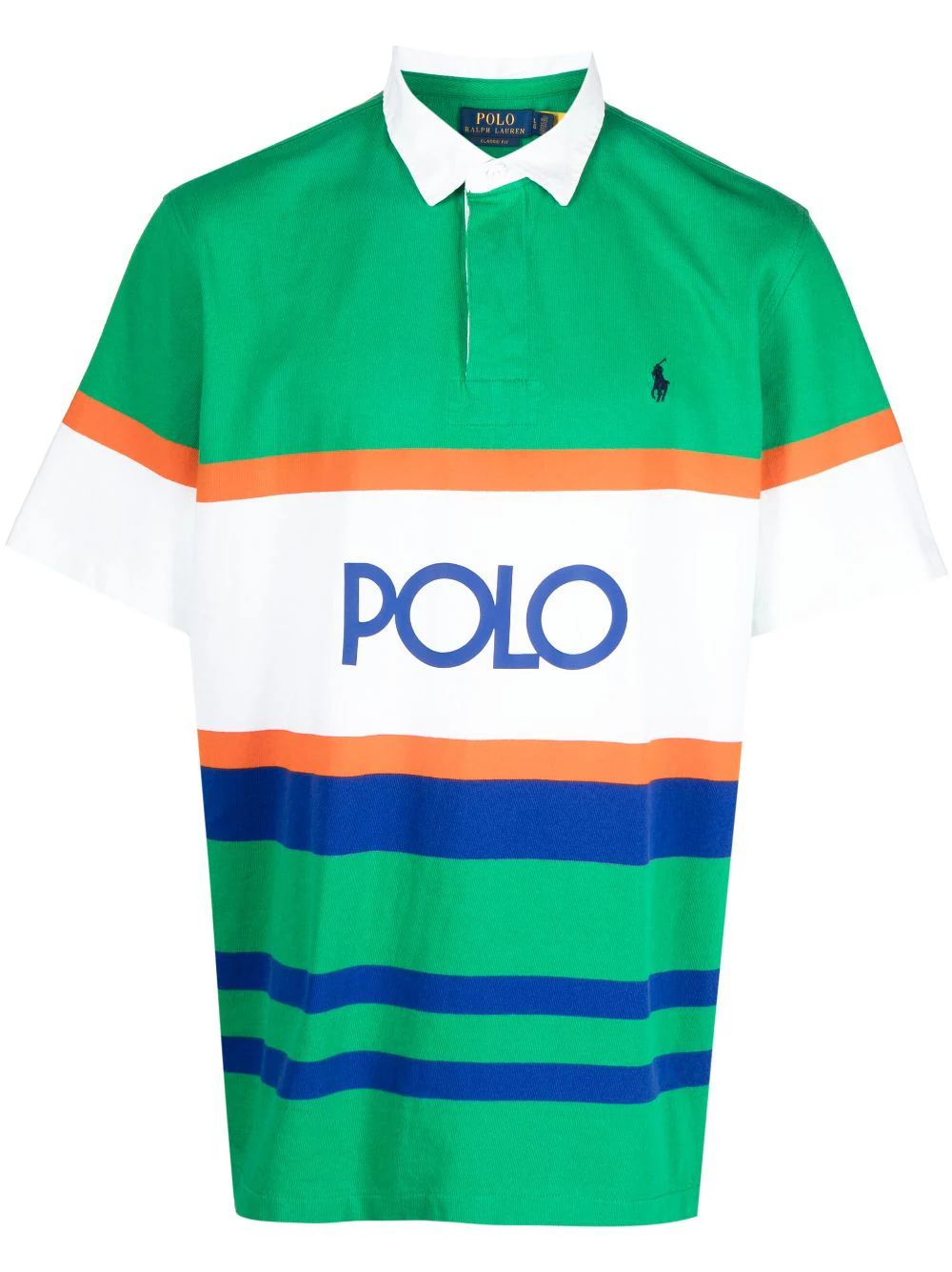 embroidered-logo striped polo shirt | Farfetch Global