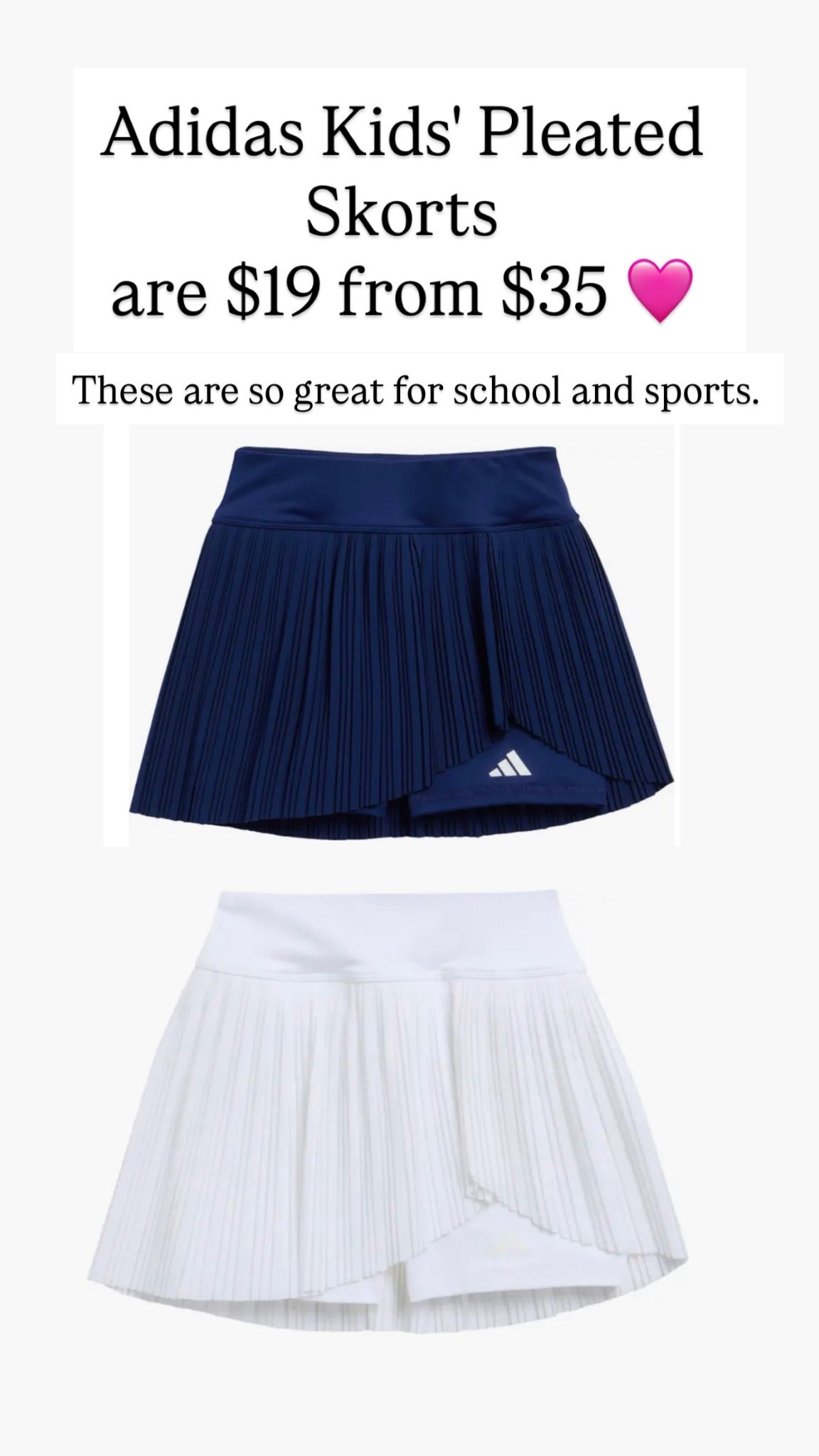 Adidas pleated skorts for girls 

#LTKSaleAlert #LTKKids