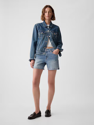 5" Mid Rise Denim Girlfriend Shorts | Gap (US)