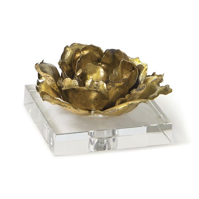 Gold Leaf Blossom Sculpture | Frontgate | Frontgate