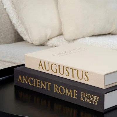 Linen Covered Decorative Books 2-Piece Set Decor Boxes For Aesthetic Bookshelf Mantle And Entryway Table Decor Modern Fake Books For Decoration Coffee | Wayfair North America