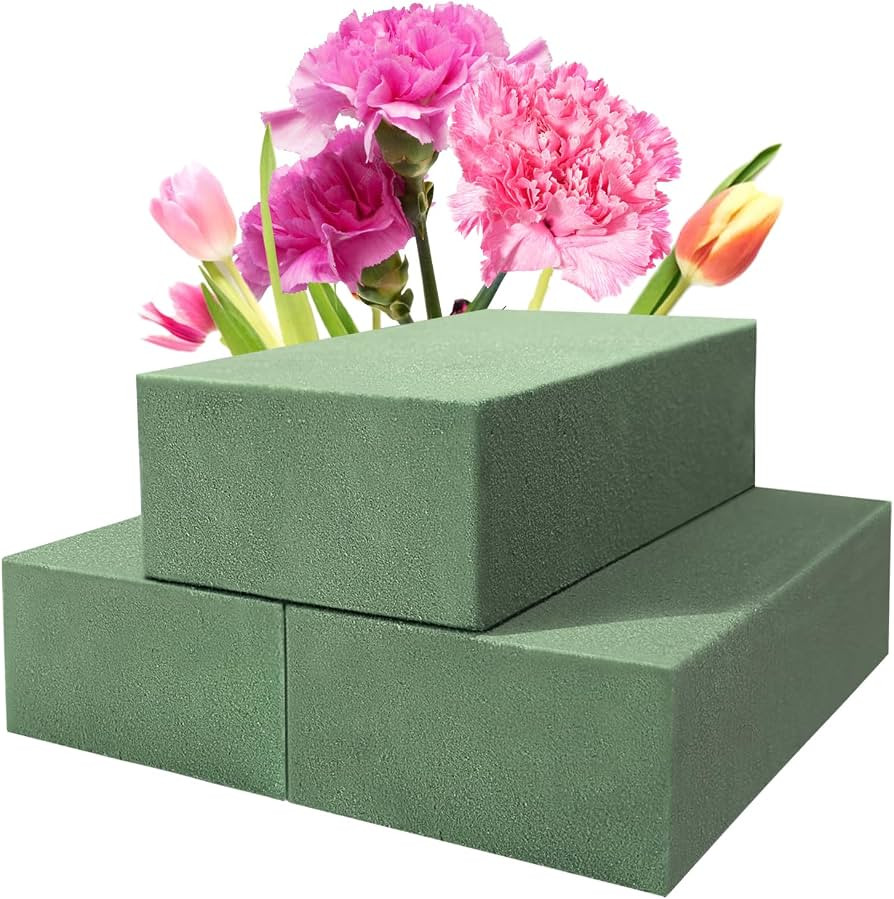 Ortarco 3 Pack Floral Foam Blocks (5.5" x 3.1" x 1.7") Wet and Dry Flower Foam for Flower Arrange... | Amazon (US)