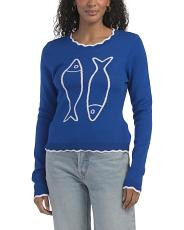 Sardine Scalloped Hem Sweater | TJ Maxx