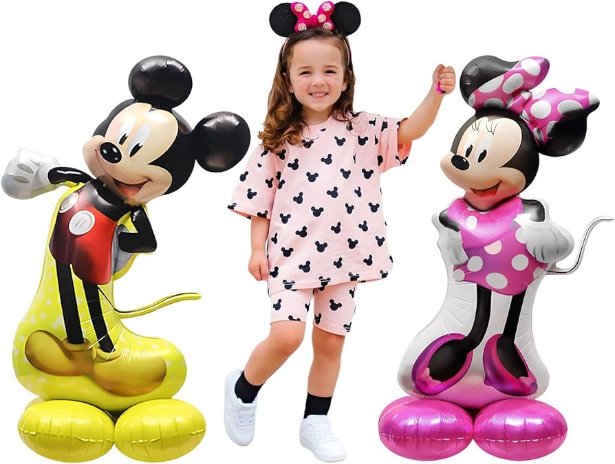 2PCS Jumbo Mickey Foil Balloon Birthday Decoration Minnie Foil Balloon 50" Party Supplies | Amazon (US)