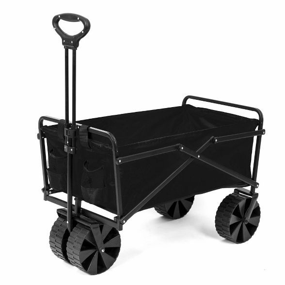 Seina Manual 150 Pound Capacity Folding Utility Beach Wagon Outdoor Cart, Black | Target