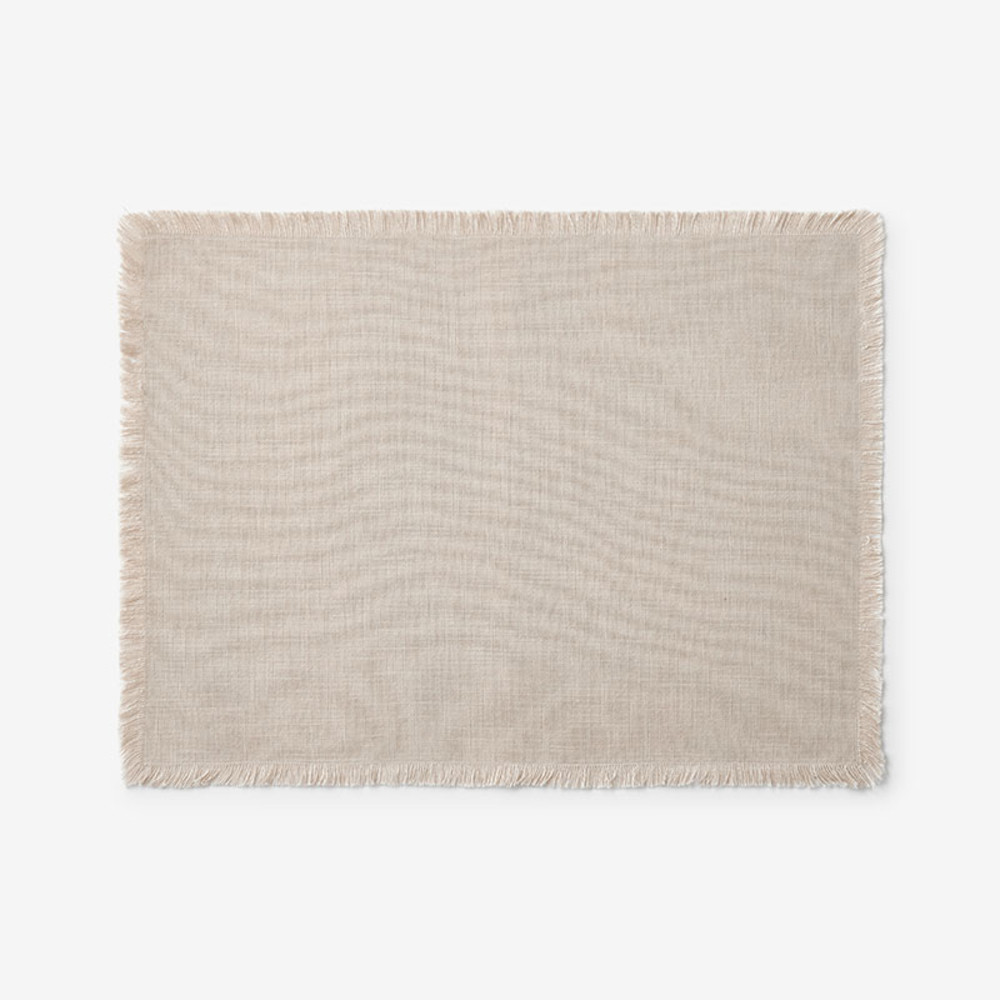 Solid Fringe Placemats, Set of 4 - Putty | The Company Store