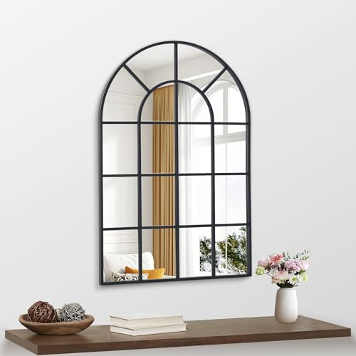 NIMURY Arched Mirror, 20x30 inch Arch Window Mirror, Black Frame Window Pane Mirror Wall Decor, Wall Mounted Mirror Decorative for Living Room Bedroom Entryway Hanging or Leaning Against Wall | Amazon (CA)