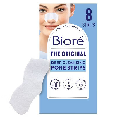 Biore Original Deep Cleansing Blackhead Remover Nose Pore Strips - 8ct | Target