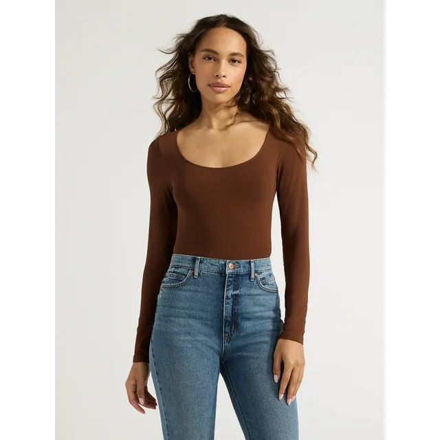 Sofia Jeans Women's Seamlessly Smoothing Scoop Neck Bodysuit, Sizes XS-2XL | Walmart (US)