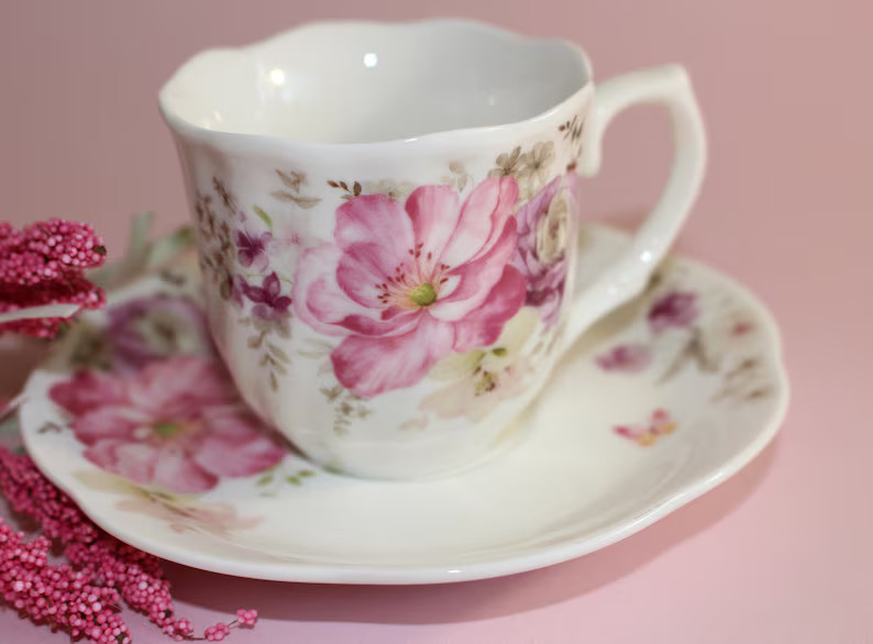 Espresso Cup and Saucer Candle French Vanilla Scented Candle - Etsy | Etsy (US)