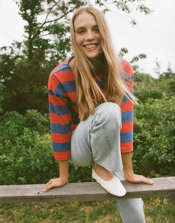 The Rugby Boatneck Long-Sleeve Tee in Club Cotton | Madewell