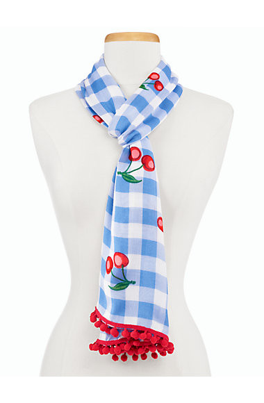 Cherries &amp; Gingham Scarf | Talbots