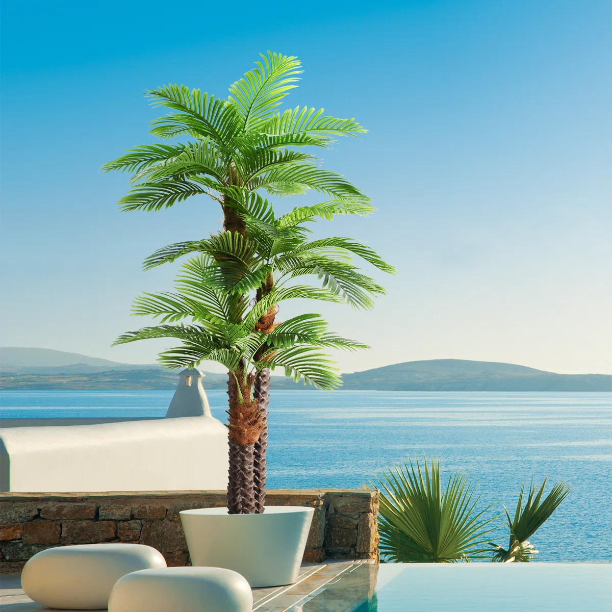 8FT Artificial Palm Tree | Fake Palm Tree, Artificial Palm Trees, Faux Palm Trees for Outdoor & I... | Wayfair North America