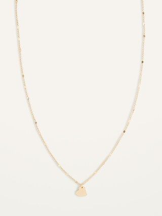 Real Gold-Plated Disc Heart Pendant Necklace For Women | Old Navy (US)