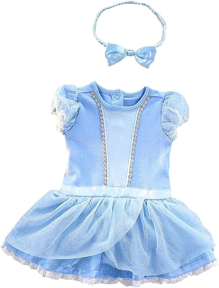 Dressy Daisy Princess Onesie Romper Fancy Dress Costume Halloween Birthday Bodysuit Outfit with H... | Amazon (US)
