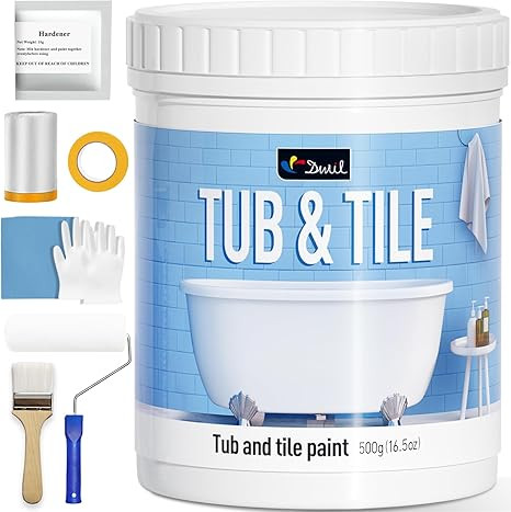 DWIL Tile Paint, Tub and Tile Refinishing Kit with Tools, Tub Refinishing Kit White Bathtub Paint... | Amazon (US)