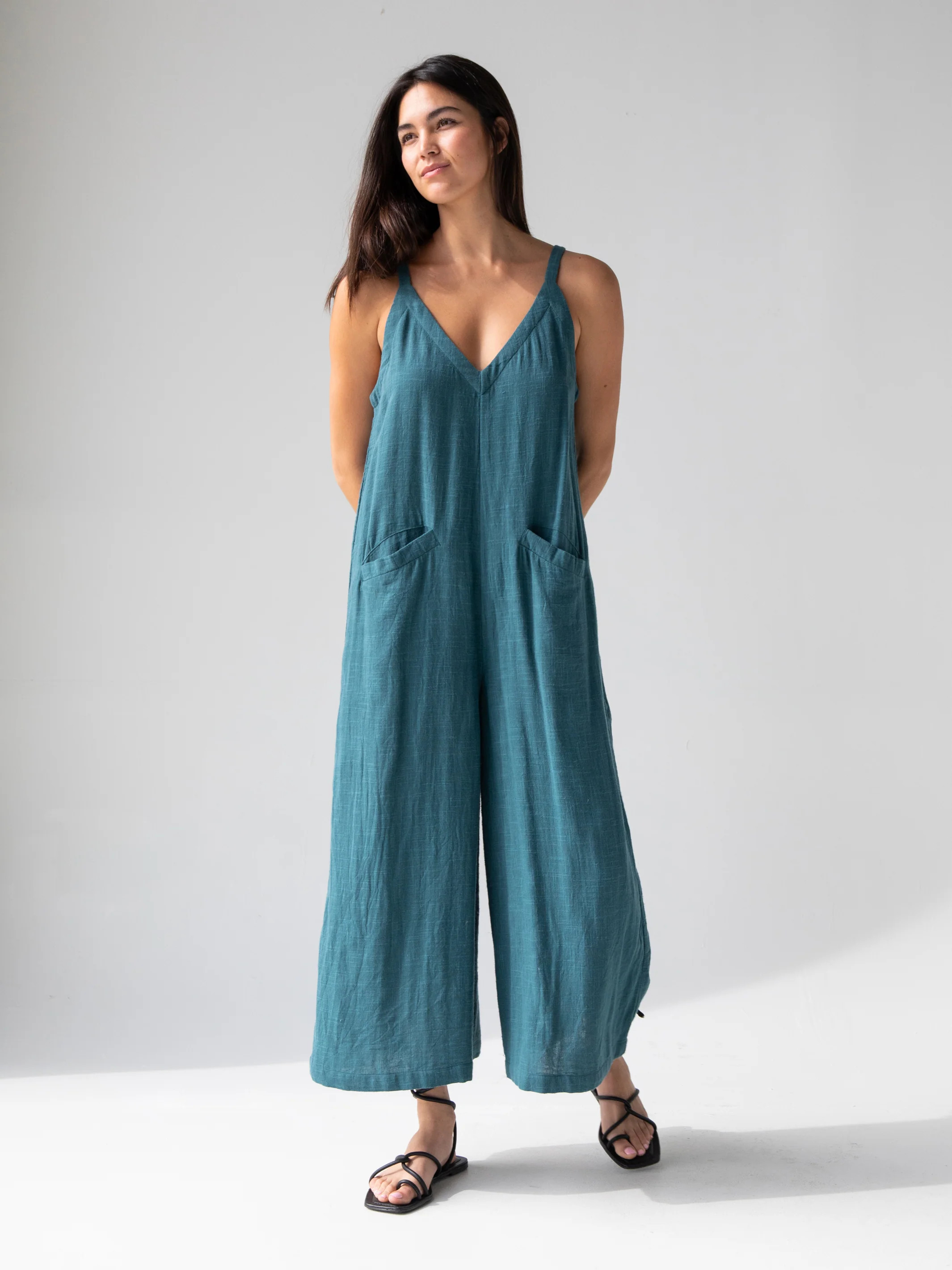 Chelsea Jumpsuit - Teal Cotton | Natural Life