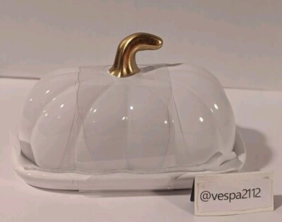 Target Bullseye Playground Thanksgiving Pumpkin Butter Dish White Table 2024 | eBay US