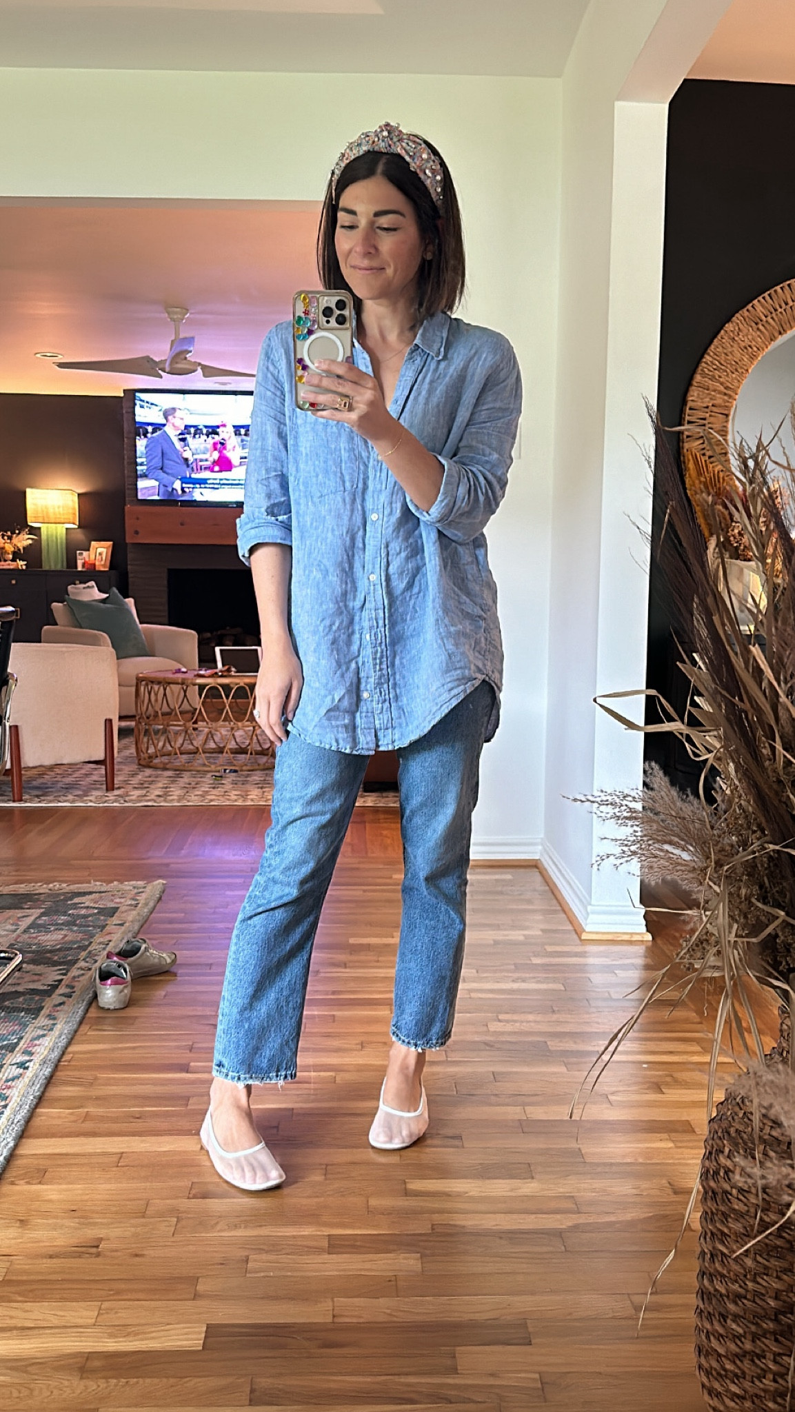 Casual mom #ootd in some closet staples! Everyone should have an oversized linen shirt in their wardrobe. I love pairing it back to denim with sandals or flats!

These Target, designer inspired, mesh flats are an absolute steal!! Can’t believe they look and feel so good! Grab them before they sell out again! 

#LTKfindsunder100 #LTKfamily #LTKshoecrush