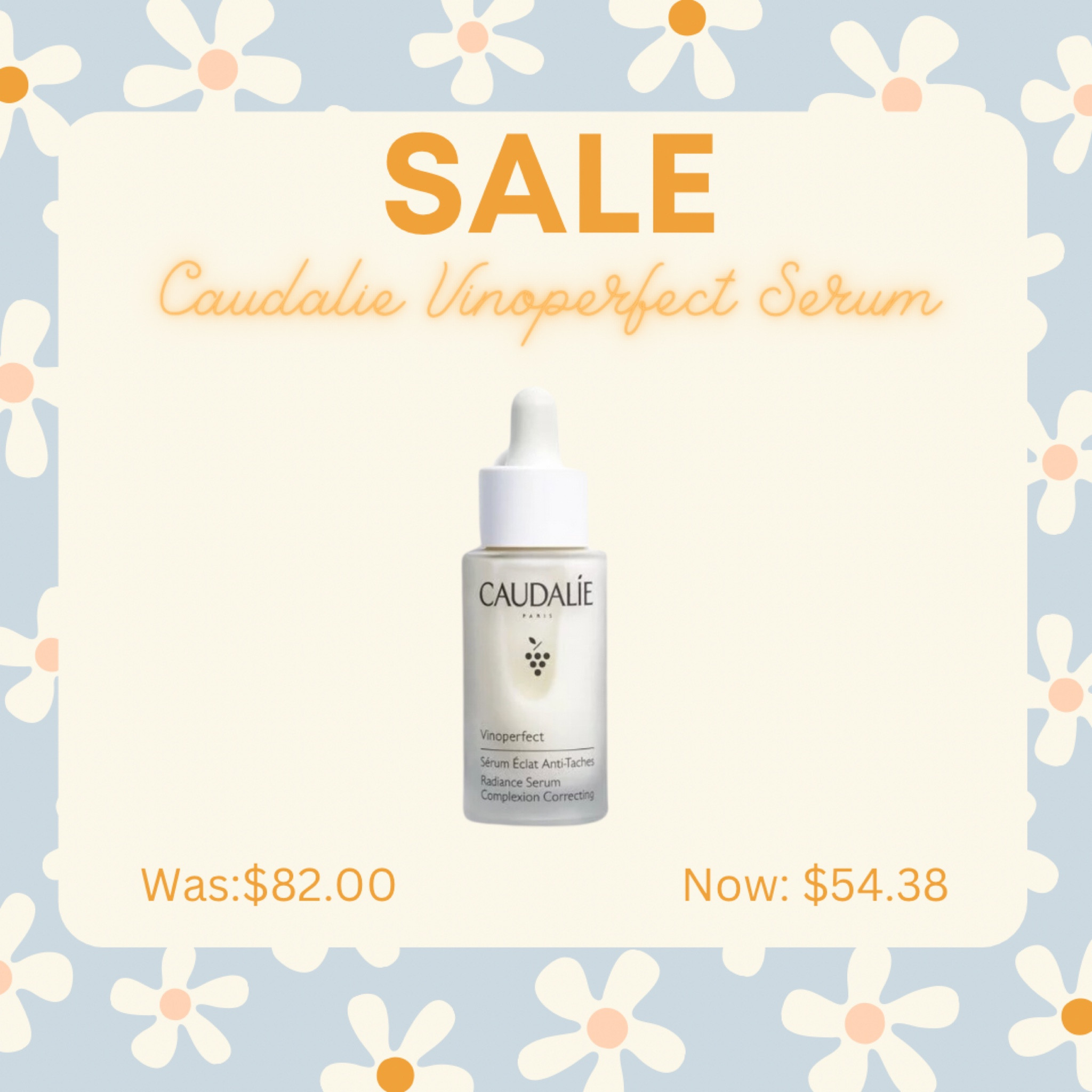 Caudalie Vinoperfect Radiance Dark Spot Serum on sale now at Walmart. Was $82.00 and now $54.38. 🤩  This serum smells very fresh and clean. Plus, this has made a huge difference in my dark spots, brightened my complexion, and evened out my skin tone. 🤍 

#beauty #skincare #caudalie #darkspots #sale #walmart 

#LTKunder100 #LTKSale #LTKbeauty