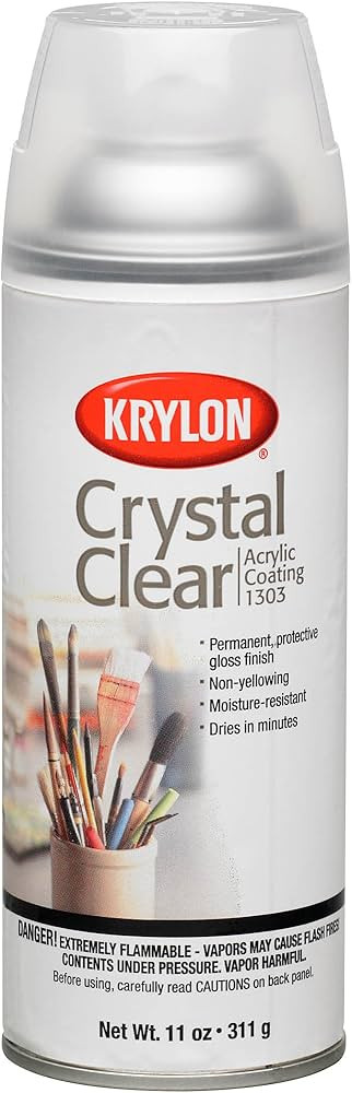 Krylon K01303007 Acrylic Spray Paint Crystal Clear in 11-Ounce Aerosol | Amazon (US)