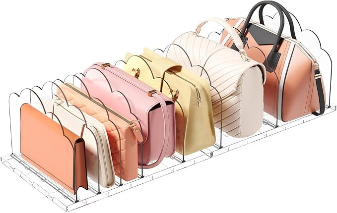 Lifewit 2 Pack Plastic Purse Organizer for Closet, Adjustable Shelf Dividers for Closet Organizat... | Amazon (US)