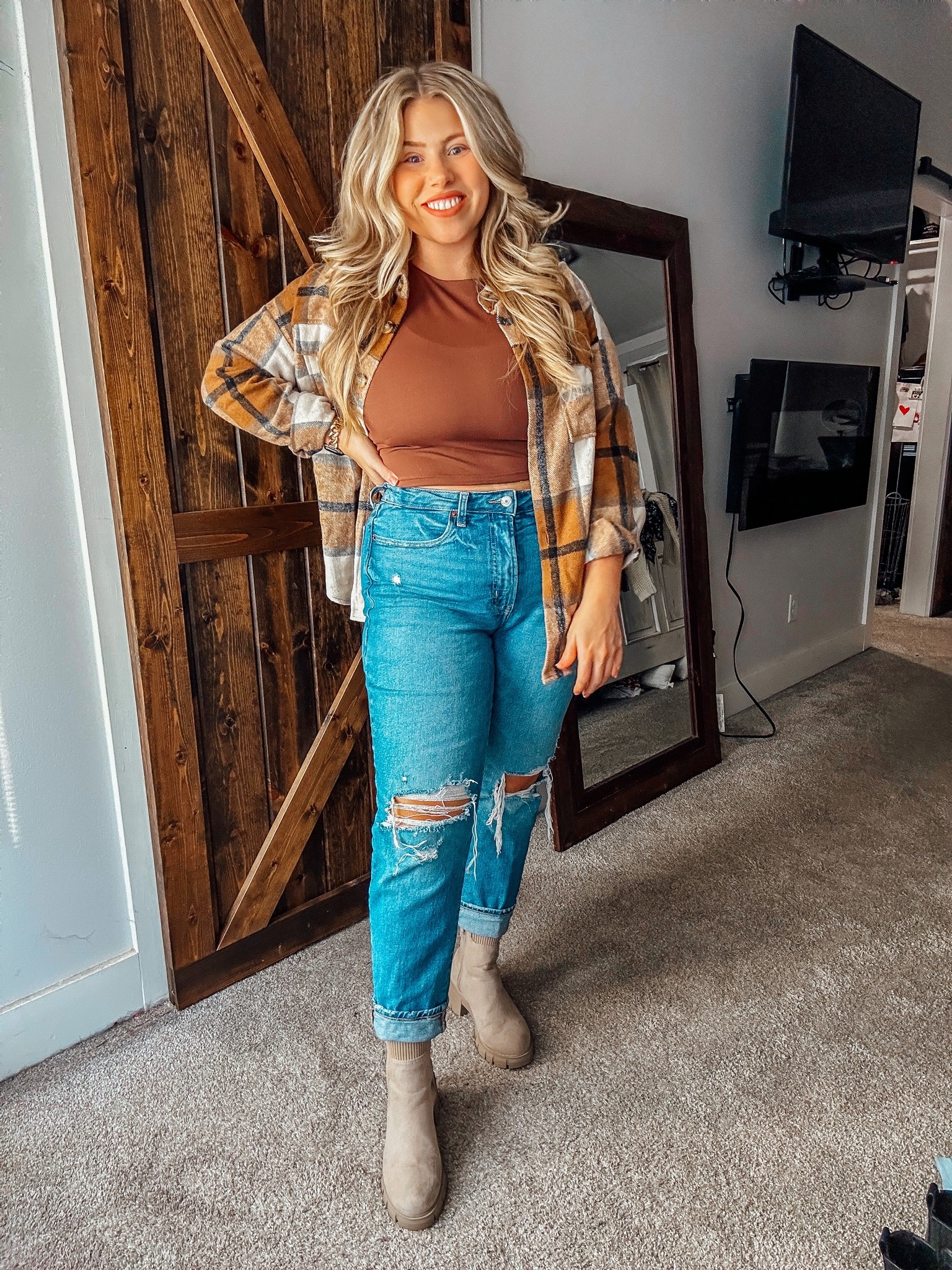 Fall fashion outfit inspo- large shacket - large top - size 12 jeans 

#LTKHoliday #LTKstyletip #LTKSeasonal