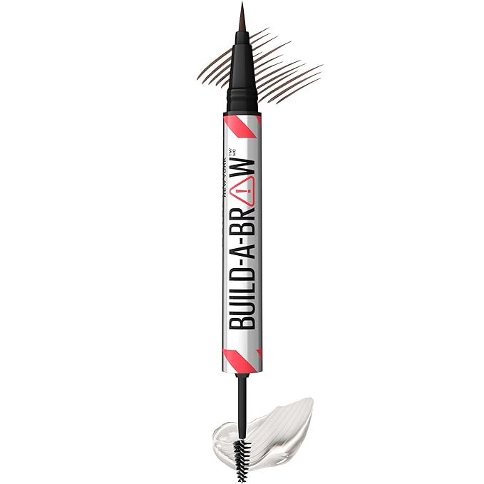 Maybelline Build-A-Brow 2-in-1 Brow Pen and Sealing Brow Gel, Eyebrow Makeup for Real-Looking, Fu... | Amazon (US)