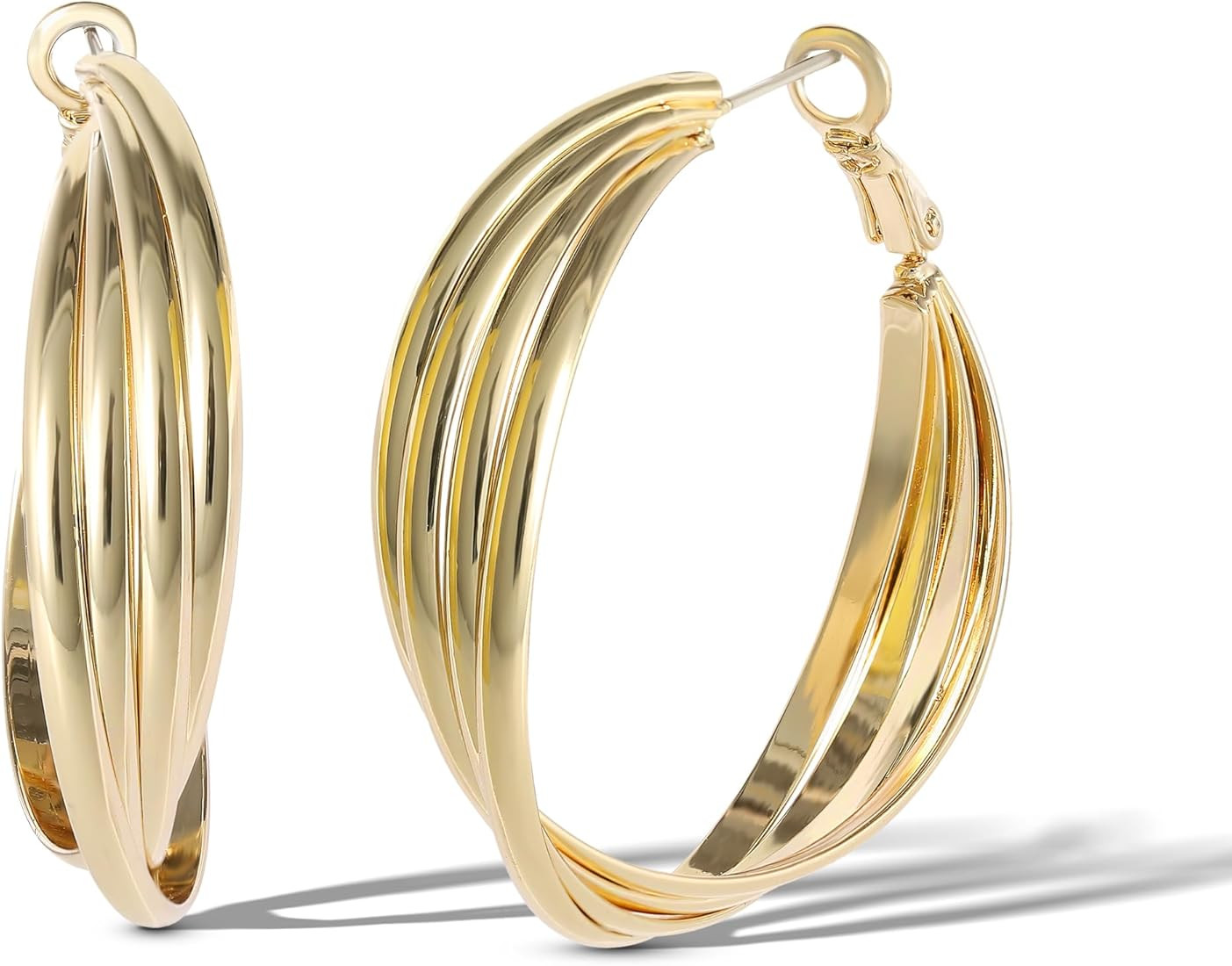 Jessica Simpson Womens Hoop Earrings - Silver-Tone or Gold-Tone Hoop Earrings for Women | Amazon (US)