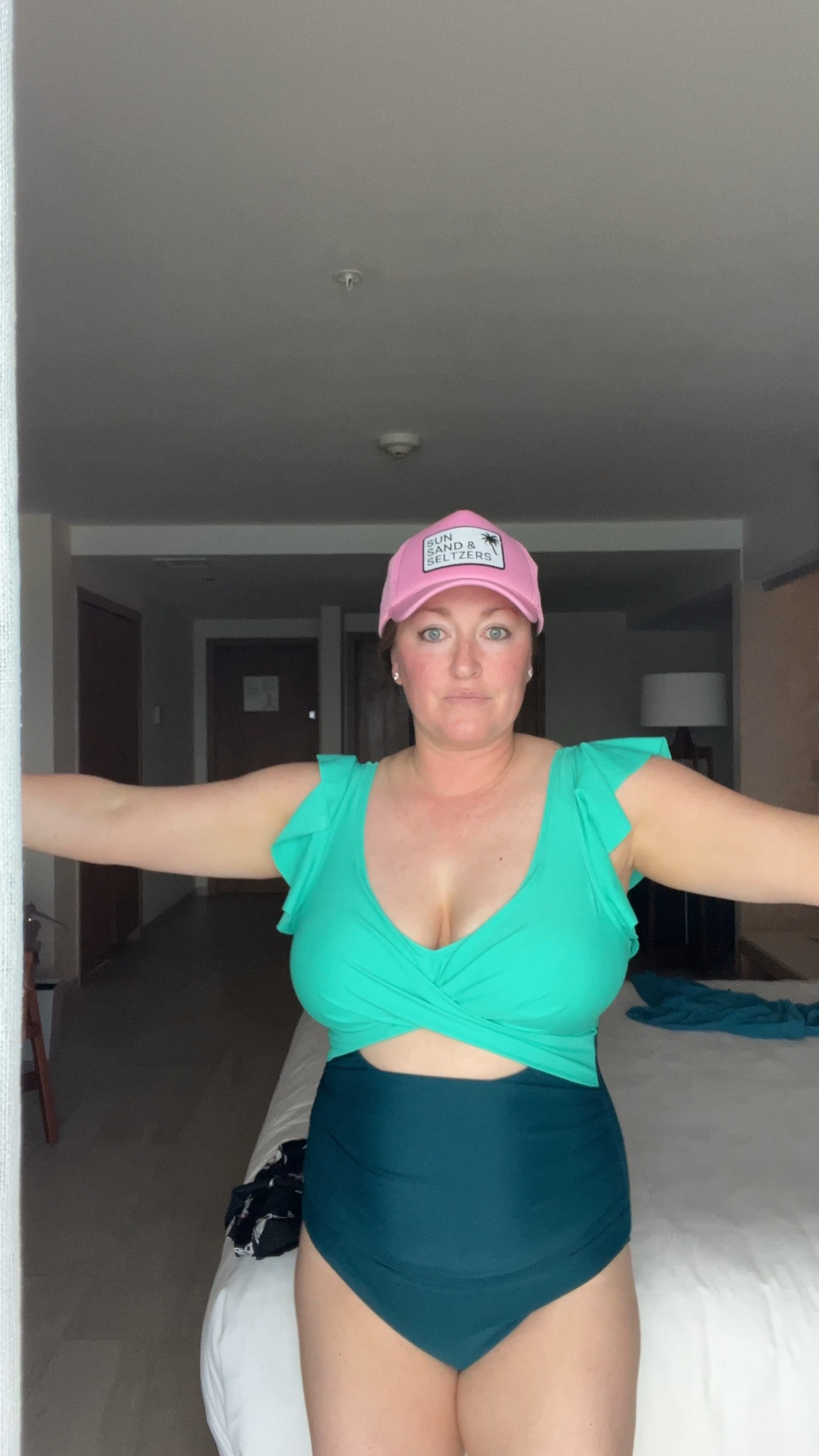 My new favorite swimsuit! I bought it in two colors. Perfect for big bust with a little tummy control. It has a little hint of a two piece with the comfort of a one piece. I love it! 

#LTKOver40 #LTKActive #LTKMidsize