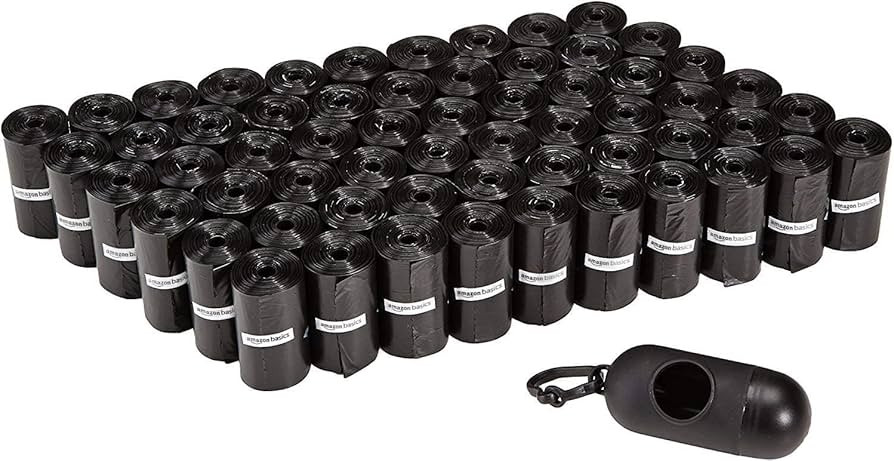 Amazon Basics Dog Poop Leak Proof Bags with Dispenser and Leash Clip, Unscented, 900 Count, 60 Pa... | Amazon (US)
