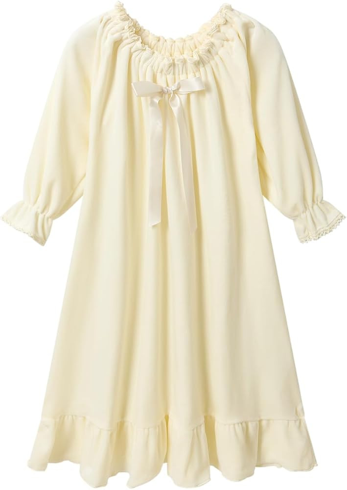 Girls Flannel Dress，Winter Princess Dresses Long Sleeve Gown 3-12Years | Amazon (US)