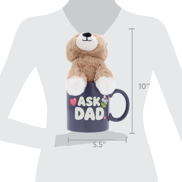 Dog Plush in Ask Dad Mug, Brown and Blue, Mother's Day by Way To Celebrate - Walmart.com | Walmart (US)