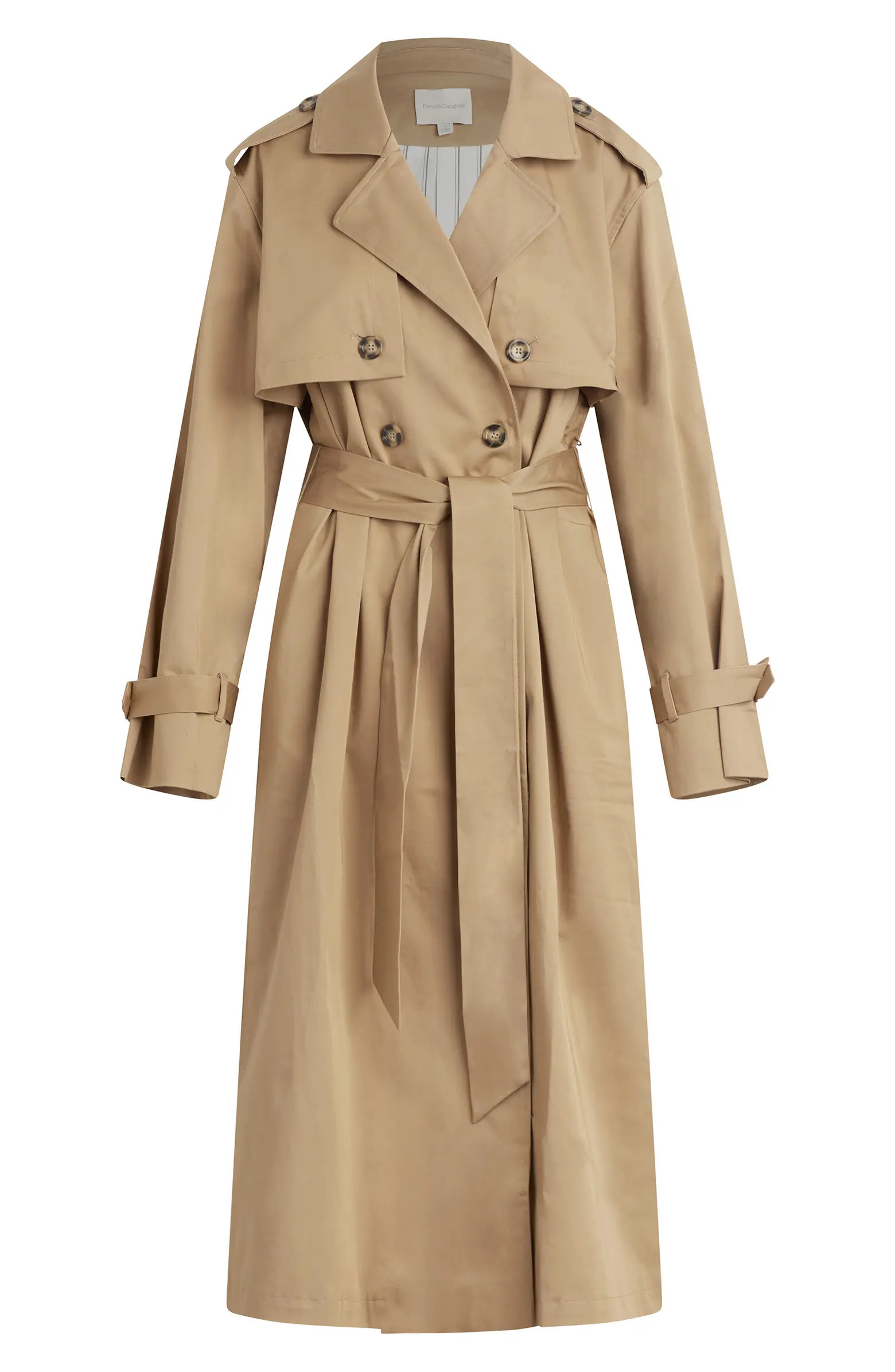 Favorite Daughter The Charles Tie Waist Double Breasted Trench Coat | Nordstrom | Nordstrom