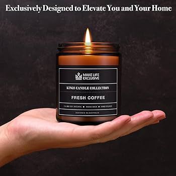 Scented Candles for Men | Fresh Coffee, Smells of Espresso | Wood Wick, Long Lasting, Masculine S... | Amazon (US)
