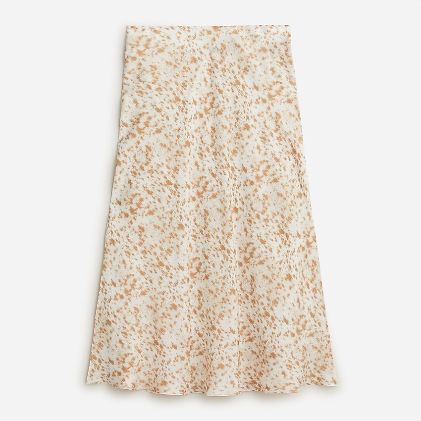 Drapey cupro flared slip skirt in speckled animal print | J. Crew US