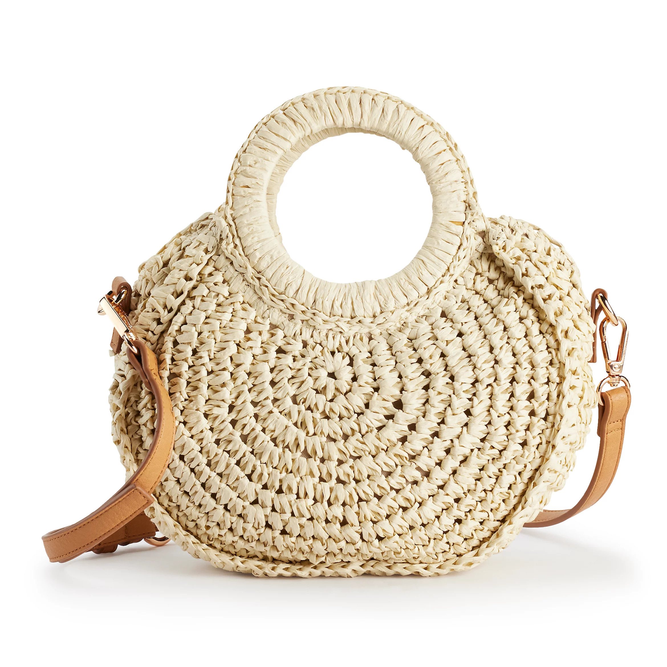 LC Lauren Conrad Large Ring Woven Crochet Crossbody Bag | Kohl's