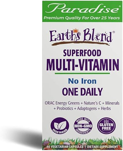 Paradise Herbs Earth's Blend, ORAC Energy Greens, Multivitamin, Contains No Iron, Contains Vitami... | Amazon (US)