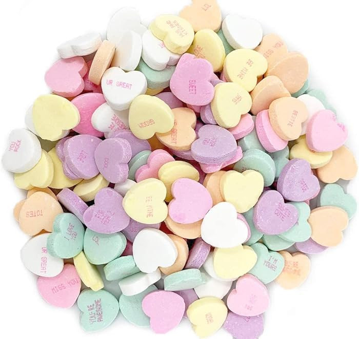 Candy Shop Conversation Hearts, Assorted Pastel Colors, Sweet Fruity Flavors - 2 lb Bag | Amazon (US)