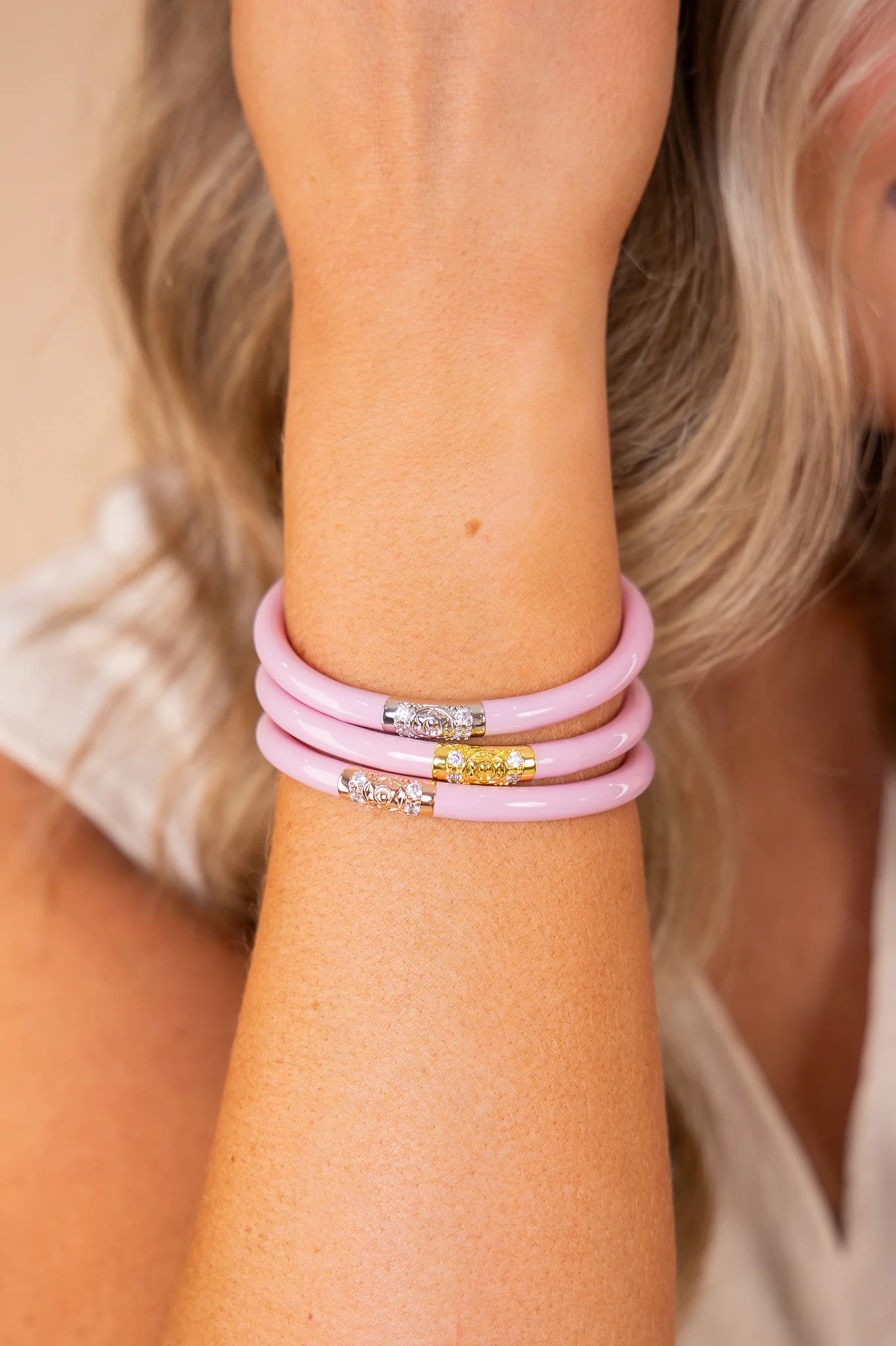 BudhaGirl Three Kings Bangles - Pink (Set Of 3) | The Willow Tree