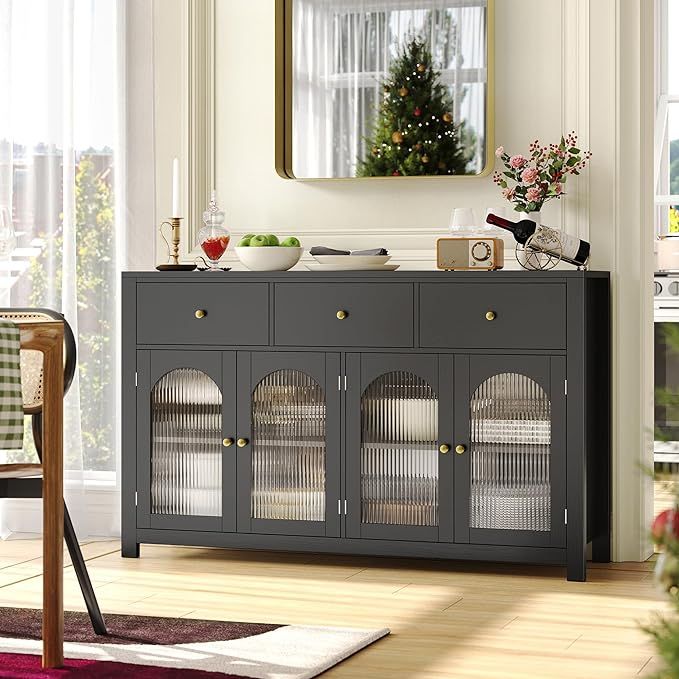 finetones Buffet Cabinet with Storage, 55.1" Large Sideboard Buffet Cabinet, Farmhouse Kitchen Ca... | Amazon (US)