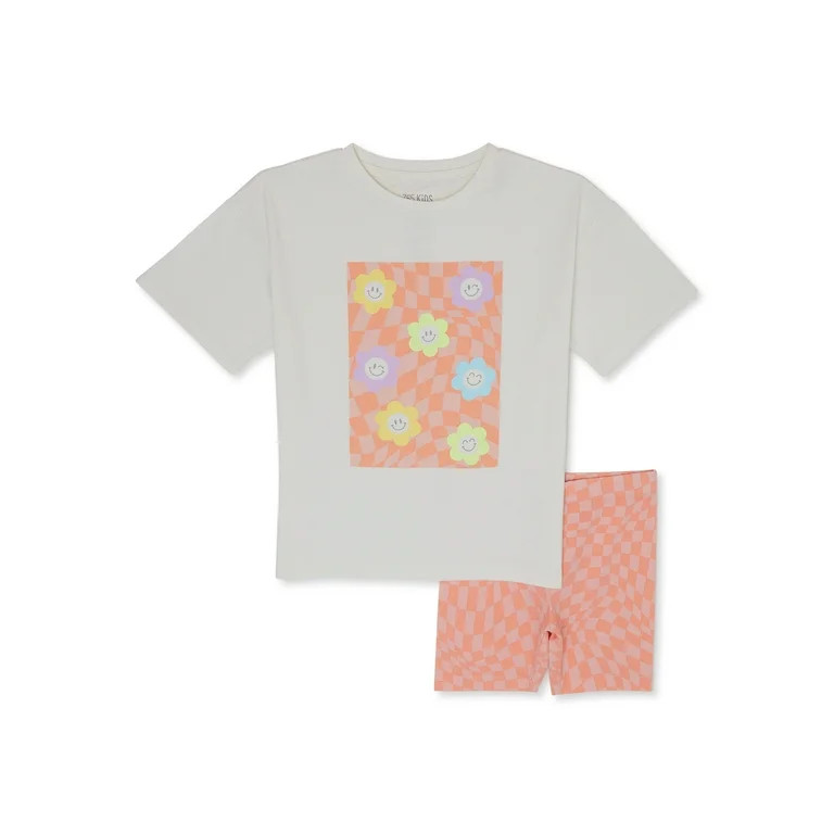365 Kids From Garanimals Girls Tee Bike Short Set Sizes 4-10 | Walmart (US)