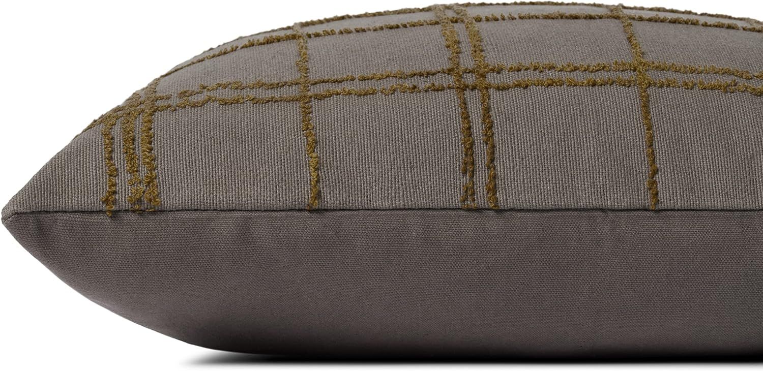 Loloi Edward Collection Jean Stoffer Charcoal Olive 18 Inch x 18 Inch Cotton Decorative Pillow Co... | Amazon (US)